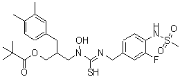 CAS#: 681810-30-0, N-{2-(3,4-Dimethylbenzyl)-3-[(2,2-dimethylpropanoyl)oxy]propyl}-N'-{3-fluoro-4-[(methylsulfonyl)amino]benzyl}-N-hydroxycarbamimidothioic acid