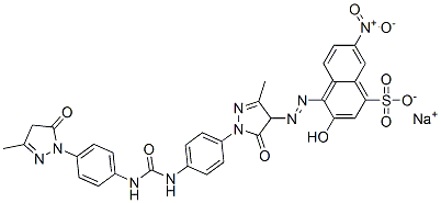 CAS 登录号：68258-99-1， 4-[[1-[4-[[[[4-(4,5-二氢-3-甲基-5-氧代-1H-吡唑-1-基)苯基]氨基]羰基]氨基]苯基]-4,5-二氢-3-甲基-5-氧代-1H-吡唑-4-基]偶氮]-3-羟基-7-硝基萘-1-磺酸钠