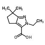 CAS 登录号：682757-67-1， 2-乙基-6,6-二甲基-2,4,5,6-四氢环戊烯并[c]吡唑-3-羧酸
