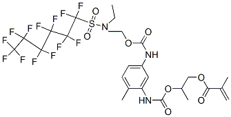 CAS 登录号：68298-74-8， 2-[[[[5-[[[2-[乙基[(十三氟己基)磺酰基]氨基]乙氧基]羰基]氨基]-2-甲基苯基]氨基]羰基]氧基]丙基甲基丙烯酸酯