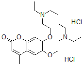 CAS#: 6830-17-7, 6,7-Bis[2-(Diethylamino)Ethoxy]-4-Methyl-2H-1-Benzopyran-2-One Hydrochloride (1:2)
