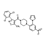 CAS#: 683206-20-4, [3-(2,6-Dichlorophenyl)-5-methyl-1,2-oxazol-4-yl]{4-[4-nitro-2-(1H-pyrrol-1-yl)phenyl]-1-piperazinyl}methanone