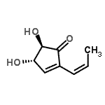 CAS 登录号：683276-34-8， (4S,5R)-4,5-二羟基-2-[(1Z)-1-丙烯-1-基]-2-环戊烯-1-酮