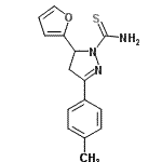 CAS 登录号：686725-78-0， 5-(2-呋喃基)-3-(4-甲基苯基)-4,5-二氢-1H-吡唑-1-硫代甲酰胺