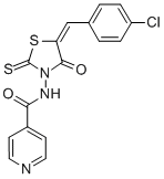CAS#: 68710-99-6, N-(5-((4-Chlorophenyl)Methylene)-4-Oxo-2-Thioxo-3-Thiazolidinyl)-4-Pyridinecarboxamide