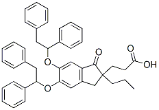 CAS 登录号：68935-40-0， 5,6-二(二苄氧基)-1-氧代-2-丙基-2-茚满丙酸