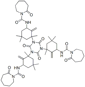 CAS#: 68975-83-7, N,N',N''-[(2,4,6-Trioxo-1,3,5-Triazine-1,3,5(2H,4H,6H)-Triyl)Tris[Methylene(3,5,5-Trimethylcyclohexane-3,1-Diyl)]]Tris[Hexahydro-2-Oxo-1H-Azepine-1-Carboxamide]