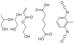CAS 登录号:69011-31-0, 2-羟基乙基丙烯酸酯-封端的己二酸与 1,3-二异氰酸甲基苯 1,2-乙二醇和 1,2-丙烷二醇的聚合物