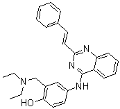 CAS 登录号：69018-97-9， 2-[(二乙基氨基)甲基]-4-[[2-(2-苯乙烯基)-4-喹唑啉基]氨基]-苯酚