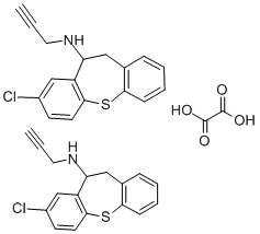 CAS 登录号:69195-57-9, 10,11-二氢-8-氯-N-2-丙炔基二苯并(b,f)硫杂卓-10-胺草酸盐(2:1)