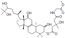 CAS#: 69770-64-5, (24R)-5alpha-Lanost-8-Ene-2alpha,3beta,12alpha,24,25-Pentol 3-[3-Hydroxy-5-[(2-Methoxy-2-Oxoethyl)Amino]-3-Methyl-5-Oxopentanoate]