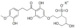 CAS#: 69873-10-5, 1-(3,5-Dihydroxy-4-(3-(3-Hydroxy-4-Methoxyphenyl)-1-Oxopropyl)Phenoxy) -5,6-Dihydroxy-3-Hexanesulfonic Acid Monopotassium Salt