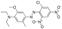 CAS 登录号：69938-68-7， 4-[(2-氯-4,6-二硝基苯基)偶氮]-N,N-二乙基-5-甲基邻甲氧基苯胺