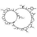 CAS#: 705300-84-1, [(1R,6R,9S,12S,15S,21S,24S,27S,30S,33R,36S,42S,48S,51S,56R)-21,24-Bis(2-amino-2-oxoethyl)-6-carbamoyl-56-(glycylamino)-9-(4-hydroxybenzyl)-51-(hydroxymethyl)-48-isobutyl-27,30-dimethyl-8,11,14,20,23,2 6,29,32,35,41,47,50,53,55-tetradecaoxo-3,4,58,59-tetrathia-7,10,13,19,22,25,28,31,34,40,46,49,52,54-tetradecaazapentacyclo[31.20.7.0<sup>15,19</sup>.0<sup>36,40</sup>.0<sup>42,46</sup>]hexacont-12-yl]acetic acid