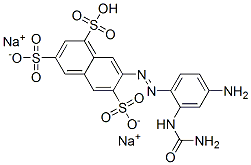 CAS#: 70714-85-1, 7-((4-Amino-2-ureidophenyl)azo)-1,3,6-naphthalenetrisulfonic acid disodium salt