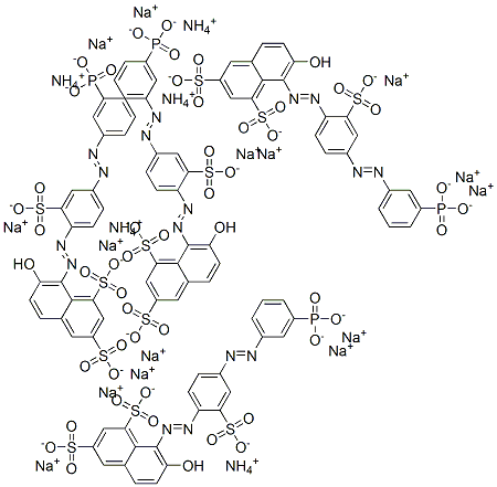 CAS#: 70729-64-5, Ammonium trisodium 7-hydroxy-8-((4-((m-phosphonatophenyl)azo)-2-sulphonatophenyl)azo)naphthalene-1,3-disulphonate