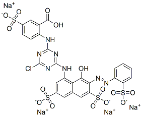 CAS#: 70865-39-3, Tetrasodium Hydrogen 2-[[4-Chloro-6-[[8-Hydroxy-3,6-Disulphonato-7-[(2-Sulphonatophenyl)Azo]-1-Naphthyl]Amino]-1,3,5-Triazin-2-Yl]Amino]-5-Sulphonatobenzoate