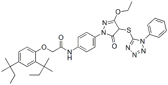CAS#: 70942-39-1, 2-[2,4-Bis(1,1-Dimethylpropyl)Phenoxy]-N-[4-[3-Ethoxy-4-[(1-Phenyl-1H-Tetrazol-5-Yl)Thio]-4,5-Dihydro-5-Oxo-1H-Pyrazol-1-Yl]Phenyl]Acetamide
