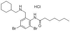 CAS#: 71420-34-3, N-(2,4-Dibromo-6-((Cyclohexylmethylamino)Methyl)Phenyl)-Heptanamide Monohydrochloride