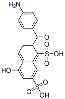 CAS 登录号：71436-93-6， 4-氨基苯甲酰-5-羟基萘-1,7-二磺酸
