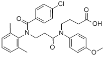 CAS 登录号：71455-71-5， N-(N-(4-氯苯甲酰基)-3-(2,6-二甲基苯胺基)丙酰基)-4-(对甲氧苯胺基)丁酸