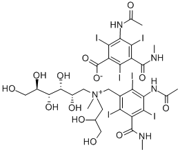 CAS 登录号：71746-20-8， N-(3-乙酰氨基-5-(甲基氨基甲酰)-2,4,6-三碘苄基)-N-(2,3-二羟基丙基)-N-甲基-,(3-乙酰氨基-5-甲基氨基甲酰-2,4,6-三碘)-D-谷氨酰铵苯甲酸酯