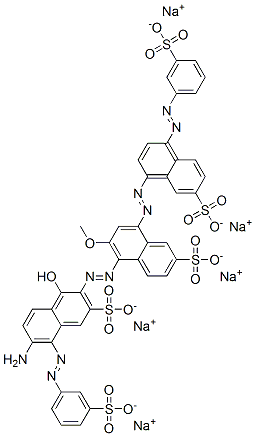 CAS 登录号：71767-19-6， 5-[[6-氨基-1-羟基-3-磺酸基-5-[(3-磺酸基苯基)偶氮]-2-萘基]偶氮]-6-甲氧基-8-[[7-磺酸基-4-[(3-磺酸基苯基)偶氮]萘基]偶氮]萘-2-磺酸五钠