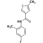 CAS 登录号：717858-87-2， N-(4-氟-2-甲基苯基)-5-甲基-3-噻吩甲酰胺