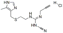 CAS 登录号：71807-56-2， N-氰基-N'-[2-[[(5-甲基-1H-咪唑-4-基)甲基]硫代]乙基]-N''-2-丙炔基胍盐酸盐