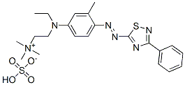 CAS 登录号：71873-55-7， [2-[乙基[3-甲基-4-[(3-苯基-1,2,4-噻二唑-5-基)偶氮]苯基]氨基]乙基]三甲基铵硫酸氢盐