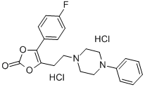 CAS 登录号：71922-95-7， 4-(4-氟苯基)-5-[2-(4-苯基-1-哌嗪基)乙基]-1,3-二氧杂环戊烯-2-酮二盐酸盐