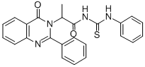 CAS 登录号：72045-68-2， 2-(4-氧代-2-苯基喹唑啉-3-基)-N-(苯基硫代氨基甲酰)丙酰胺