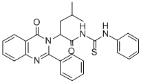 CAS 登录号：72045-76-2， 4-甲基-2-(4-氧代-2-苯基喹唑啉-3-基)-N-(苯基硫代氨基甲酰)戊酰胺