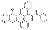 CAS 登录号：72045-80-8， 2-(4-氧代-2-苯基喹唑啉-3-基)-3-苯基-N-(苯基硫代氨基甲酰)丙酰胺