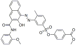 CAS#: 72066-77-4, Methyl 4-[[[3-[[2-Hydroxy-3-[[(2-Methoxyphenyl)Amino]Carbonyl]-1-Naphthyl]Azo]-4-Methylphenyl]Sulphonyl]Oxy]Benzoate