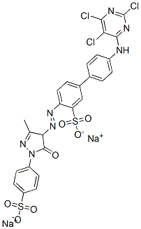 CAS 登录号：72139-23-2， 2-[[3-甲基-5-氧代-1-(4-磺酸苯基)-4H-吡唑-4-基]偶氮]-5-[4-[(2,5,6-三氯嘧啶-4-基)氨基]苯基]苯磺酸二钠