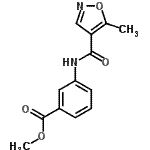 CAS#: 724430-95-9, Methyl 3-{[(5-methyl-1,2-oxazol-4-yl)carbonyl]amino}benzoate
