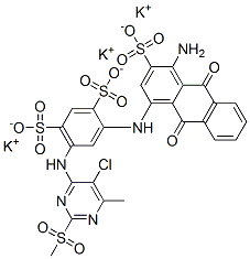 CAS 登录号：72639-33-9， 4-[(4-氨基-9,10-二氧代-3-磺酸蒽-1-基)氨基]-6-[(5-氯-6-甲基-2-甲基磺酰基嘧啶-4-基)氨基]苯-1,3-二磺酸三钾