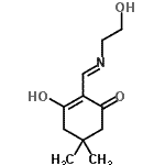 CAS 登录号：727372-49-8， 3-羟基-2-{(E)-[(2-羟基乙基)亚氨基]甲基}-5,5-二甲基-2-环己烯-1-酮