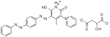 CAS 登录号：72765-55-0， 6'-羟基-4'-甲基-2'-氧代-5'-{[4-(苯基偶氮)苯基]偶氮}-1',2'-二氢-1,3'-联吡啶鎓苹果酸盐