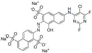 CAS 登录号：72828-73-0， 2-[(2Z)-2-[6-[(5-氯-2,6-二氟嘧啶-4-基)氨基]-1-氧代-3-磺酸萘-2-亚基]肼基]萘-1,5-二磺酸三钠