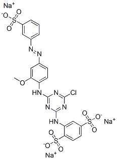CAS#: 72927-91-4, Trisodium 2-[[4-Chloro-6-[[2-Methoxy-4-(3-Sulfonatophenyl)Diazenylphenyl]Amino]-1,3,5-Triazin-2-Yl]Amino]Benzene-1,4-Disulfonate