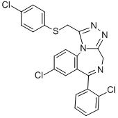 CAS 登录号：72930-61-1， 8-氯-6-(2-氯苯基)-1-[(4-氯苯基)巯基甲基]-4H-[1,2,4]三唑并[4,3-a][1,4]苯并二氮杂卓