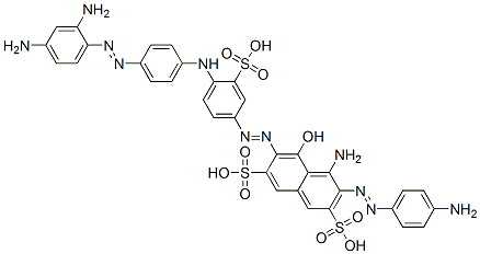 CAS 登录号：72939-52-7， (6E)-4-氨基-3-(4-氨基苯基)偶氮-6-[[4-[[4-(2,4-二氨基苯基)偶氮苯基]氨基]-3-磺基苯基]亚肼基]-5-氧代萘-2,7-二磺酸
