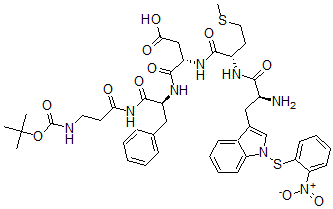 CAS#: 72957-43-8, (3S)-3-[[(2S)-2-[[(2S)-2-Amino-3-[1-(2-Nitrophenyl)Sulfanylindol-3-Yl]Propanoyl]Amino]-4-Methylsulfanylbutanoyl]Amino]-4-[[(2S)-1-[3-[(2-Methylpropan-2-Yl)Oxycarbonylamino]Propanoylamino]-1-Oxo-3-Phenylpropan-2-Yl]Amino]-4-Oxobutanoic Acid