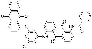 CAS 登录号：73097-95-7， N-[5-[[4-氯-6-[(9,10-二氢-9,10-二氧代-1-蒽基)氨基]-1,3,5-三嗪-2-基]氨基]-9,10-二氢-9,10-二氧代-1-蒽基]-苯甲酰胺
