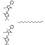 CAS 登录号:73297-15-1, (2,4-二氢-4-((2-(羟基)-4-硝基苯基)偶氮)-5-甲基-2-苯基-3H-吡唑-3-酮)(2,4-二氢-4-((2-(羟基)-5-硝基苯基)偶氮)-5-甲基-2-苯基-3H-吡唑-3-酮)-氢铬酸盐与1-十三烷胺的化合物(1:1)