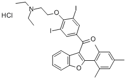 CAS#: 73343-73-4, [4-(2-Diethylaminoethoxy)-3,5-Diiodophenyl]-[2-(2,4,6-Trimethylphenyl)-1-Benzofuran-3-Yl]Methanone Hydrochloride