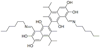CAS#: 73816-73-6, 2,2'-Bi(8-Hexyliminomethyl-4-Isopropyl-3-Methyl-1,6,7-Naphthalenetriol)