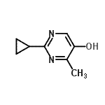 CAS 登录号：73901-42-5， 2-环丙基-4-甲基-5-嘧啶醇